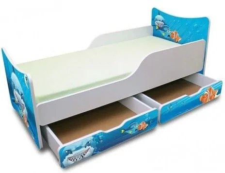 MAXMAX Detská posteľ 200x90 cm so zásuvkou - ŽRALOK 200x90 pre chlapca ÁNO