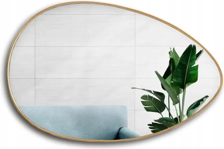 Nepravidelné zrkadlo Zoe v zlatom ráme Mdf Slim 205X140 nástenné