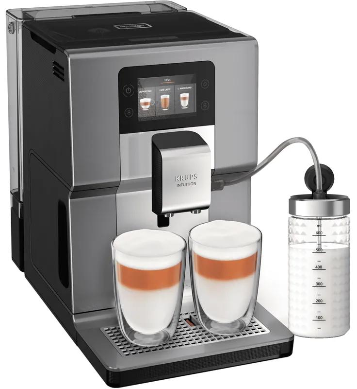 Automatický kávovar Krups Intuition Preference Plus EA875E10 chrome & milk pot (použité)