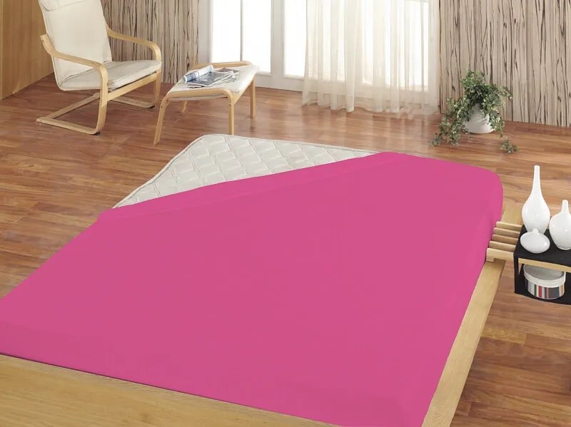 Napínacia plachta na postele - Raspberry Jersey 160/200/25
