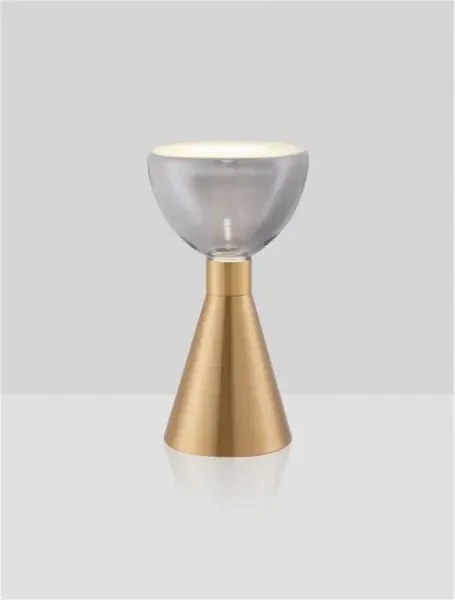 LED zlato-dymová stolná lampa Voi