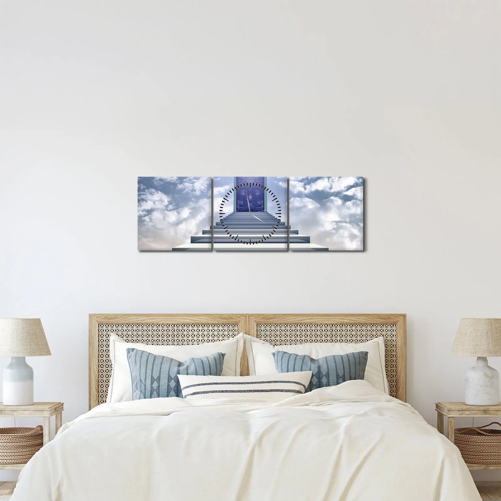 Obraz - Cesta do inej dimenzie (s hodinami) (90x30 cm)