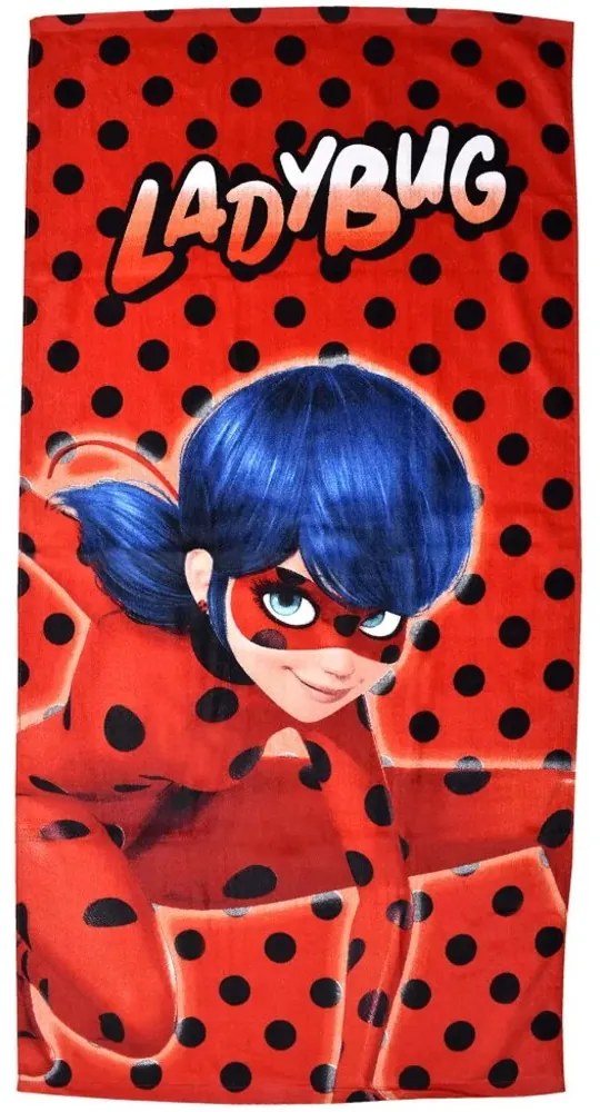 Plážová osuška Kúzelná Lienka - Ladybug - 100% bavlna - 70 x 140 cm