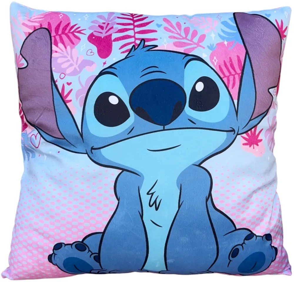 Obojstranný vankúš Lilo &amp; Stitch - motív Stitch a Scrump - 38 x 38 cm