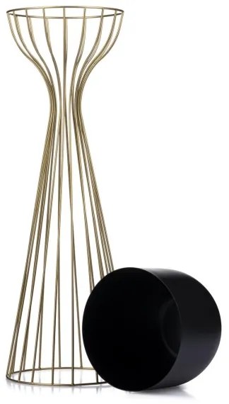 Kovový kvetináč LOFT 68x20 cm zlatá/čierna