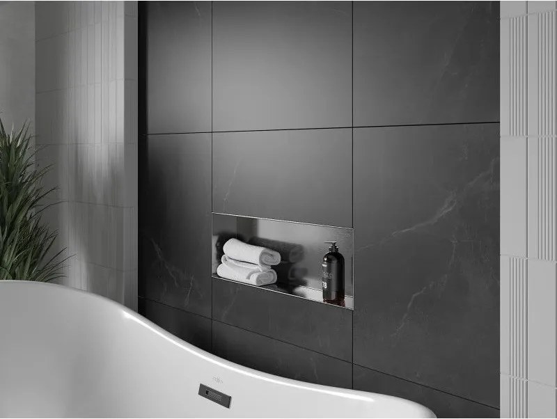 Mexen X-Wall-NR, polica na zapustenie bez príruby 60 x 20 cm, grafitová matná - 19E1602010