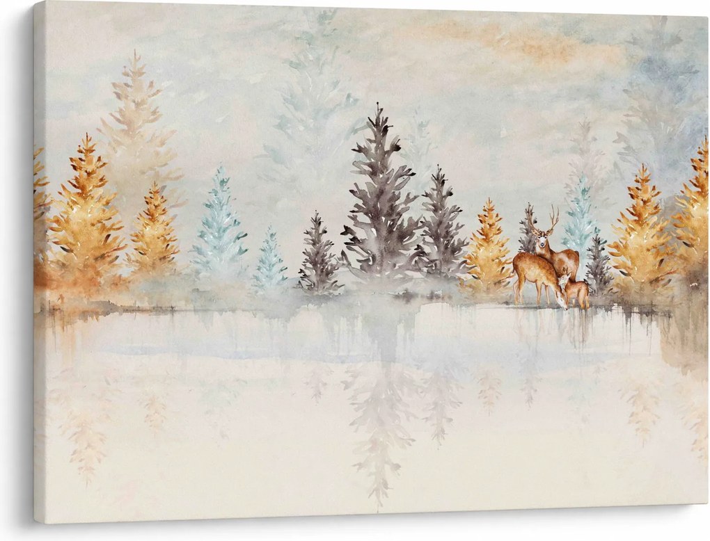 Obraz - Akvarelový les (70x50 cm)