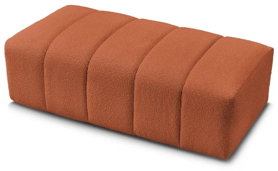 Terakotová podnožka z textílie buklé Annecy – Bobochic Paris