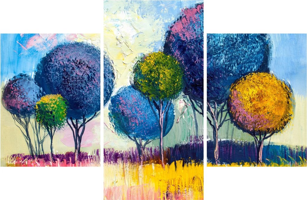 Obraz kopulovitých stromov, olejomaľba (90x60 cm)