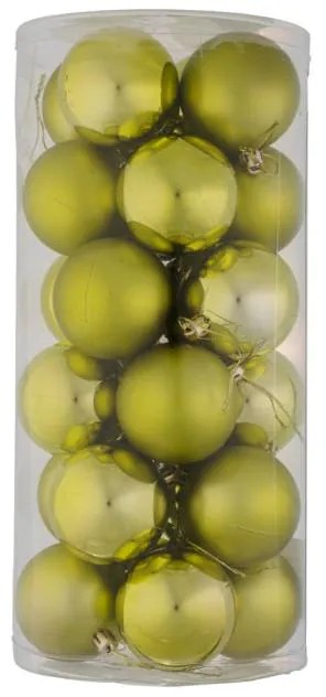 DECOLED Plastové gule, d.6 cm, zelené, 12 x lesklé, 12 x matné