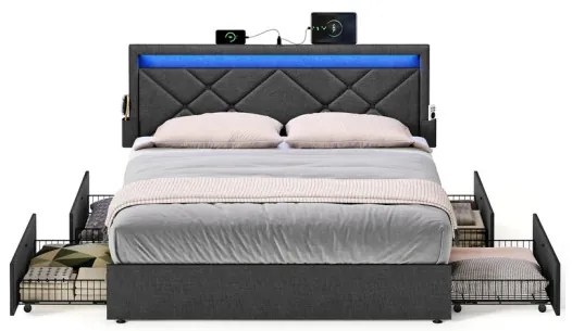 Manželská postel s LED osvetlením 180 cm RMB825GN02