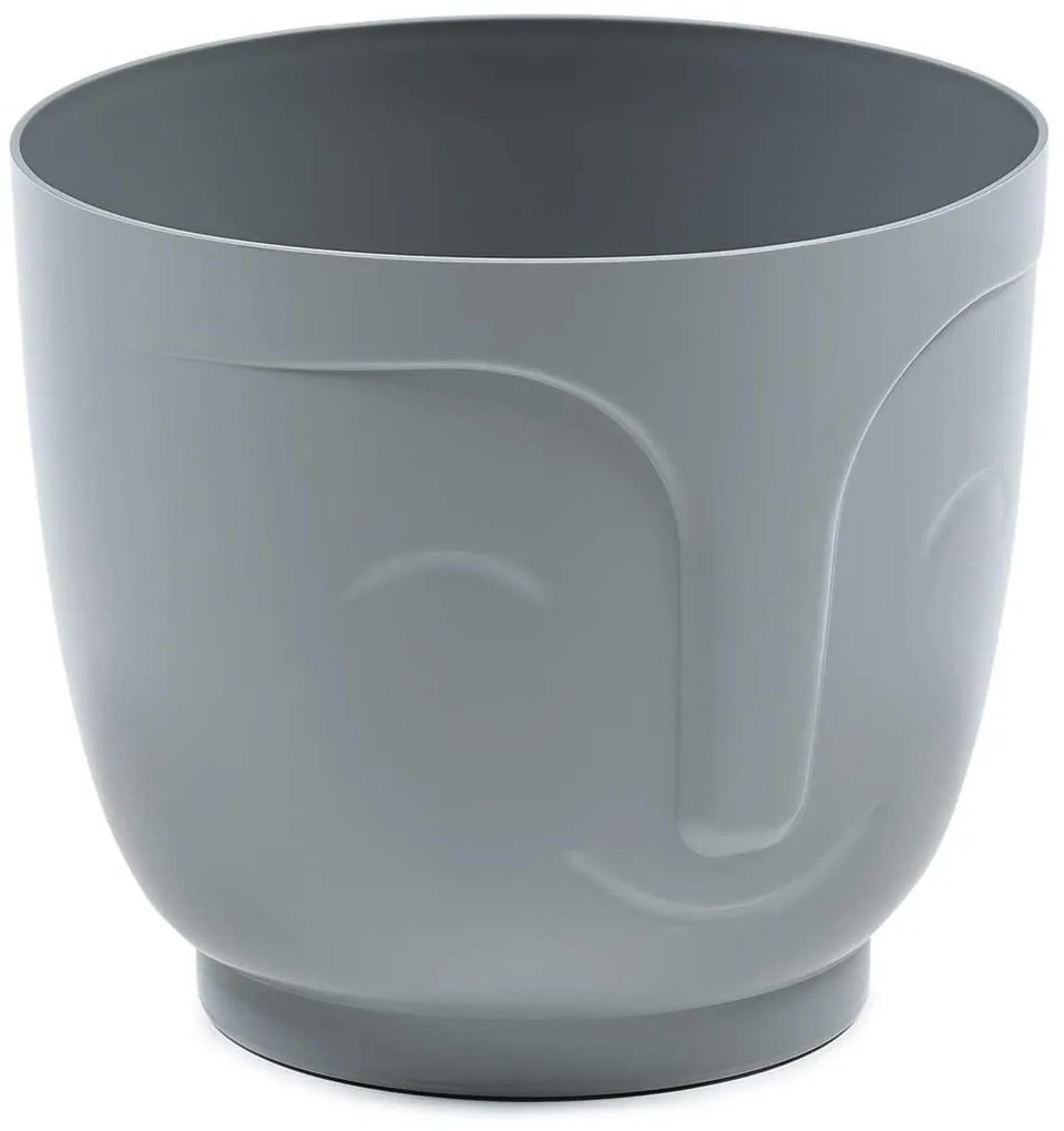 PLASTOVÝ KVETINÁČ ZOE 14X16,5 CM SIVÁ