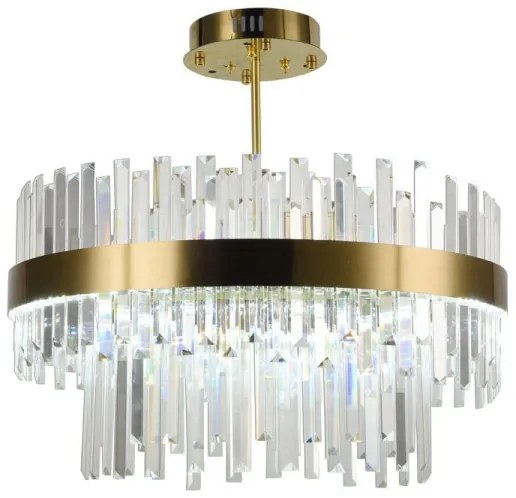 LED Stmievateľný luster na tyči LED/80W/230V 3000-6500K zlatá + diaľkové ovládanie