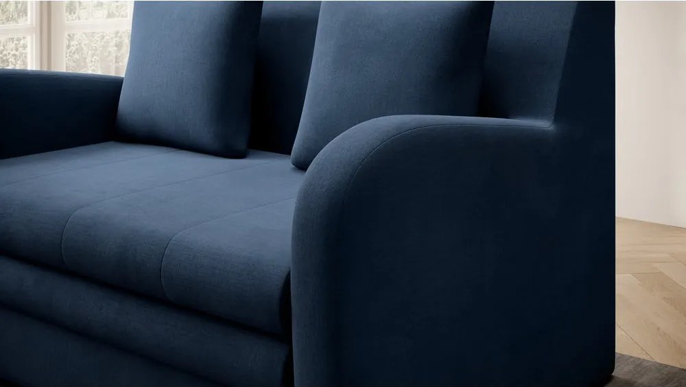 Modrá zamatová rozkladacia pohovka 130 cm Ario – ELTAP