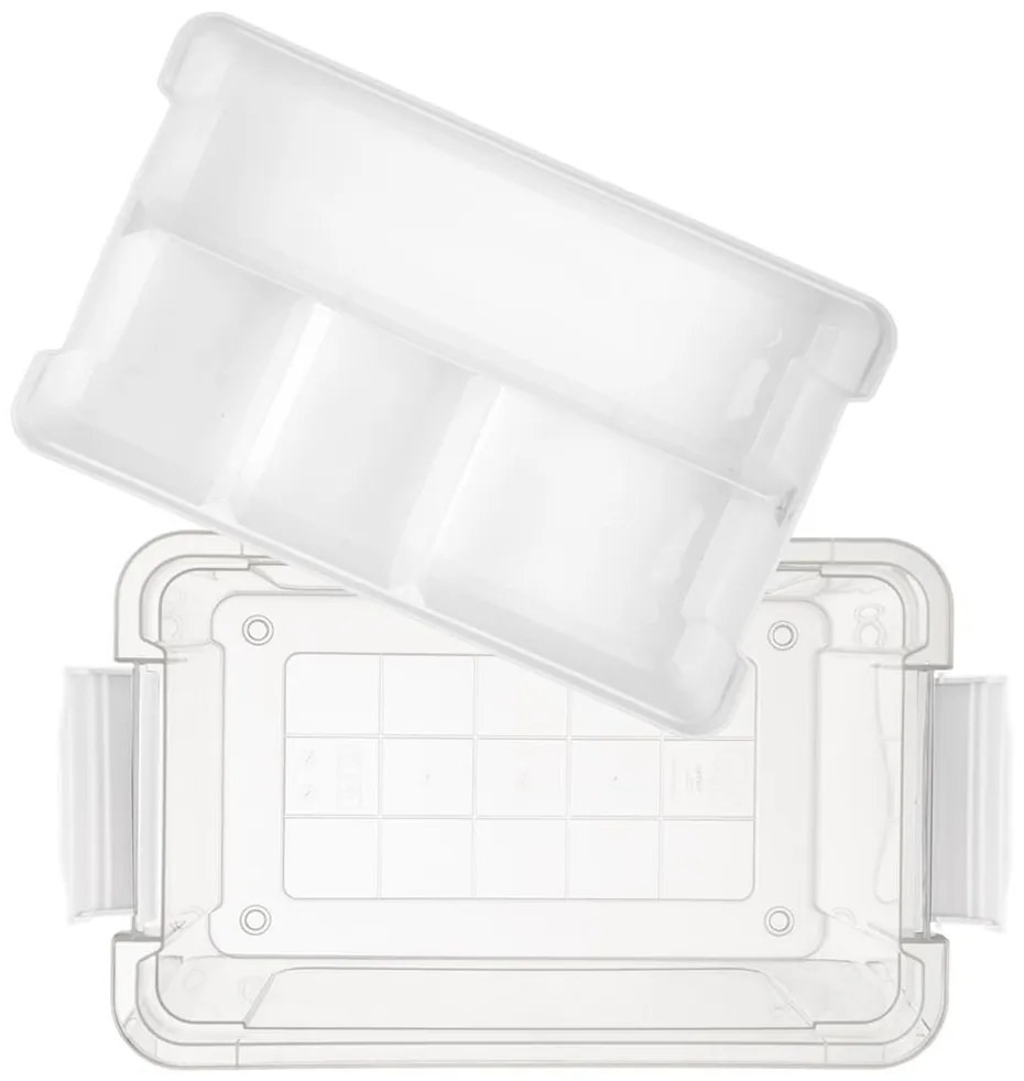 Organizér, úložný box 2v1, multifunkčný, biely STORMAX – 9 l, 35 x 23 x 17 cm