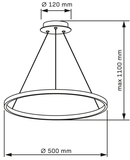 LED Luster na lanku LEA LED/20W/230V 4000K pr. 50 cm čierna