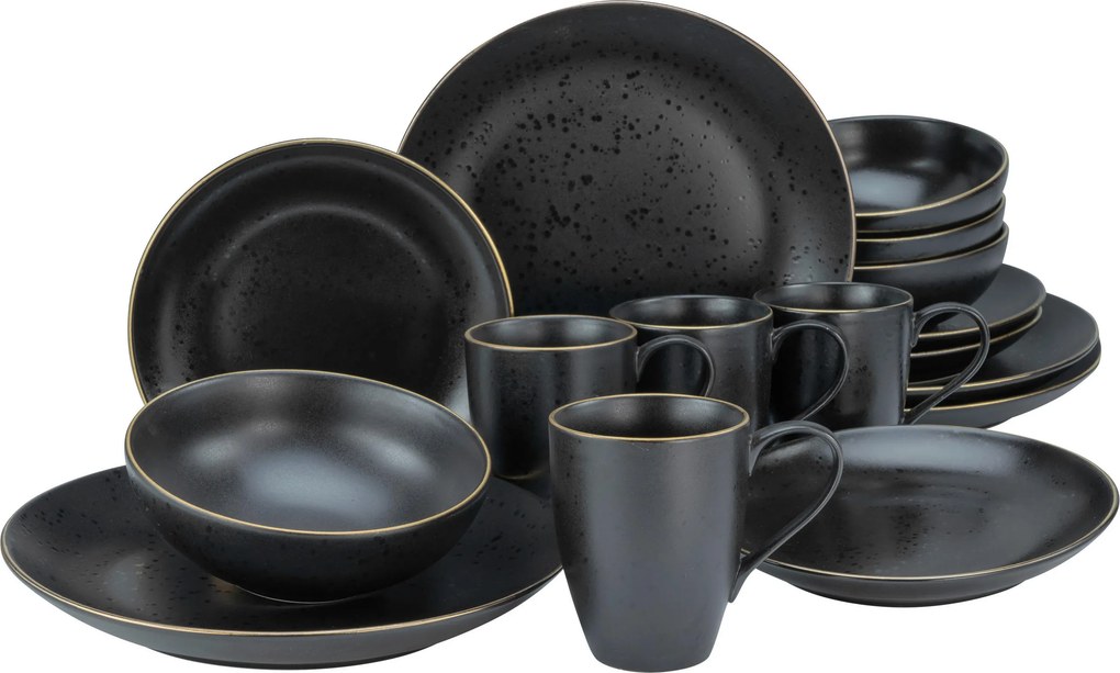 XXXLutz KOMBINOVANÝ SERVIS Industrial Gold Black 16-dielne Creatable - Online Only bytové doplnky - 007768036401