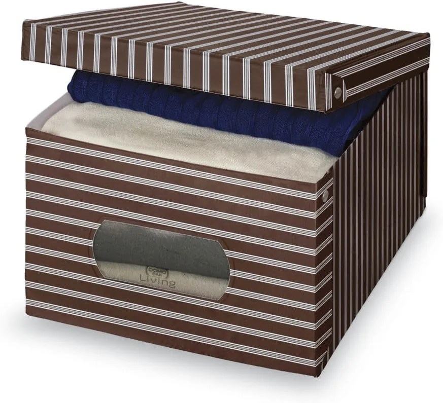 Hnedo-sivý úložný box Domopak Living, 24 × 50 cm