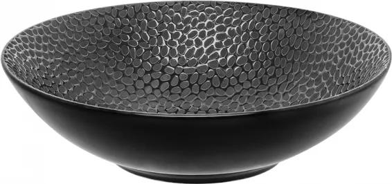 Lunasol - Hlboký tanier štruktúrovaný Coupe čierno-sivý 19,5 cm - Flow (491226)