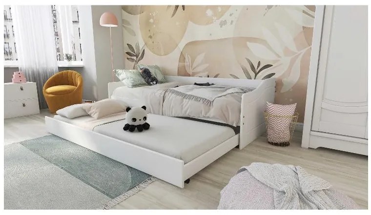 Inter Link Výsuvná detská posteľ Leonie (biela, 90 x 200 cm) (100394248)