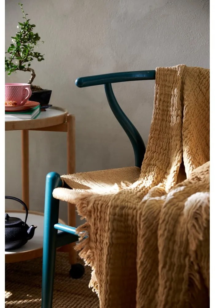 Béžový pléd na dvojlôžko 240x260 cm Reloved - JUNA