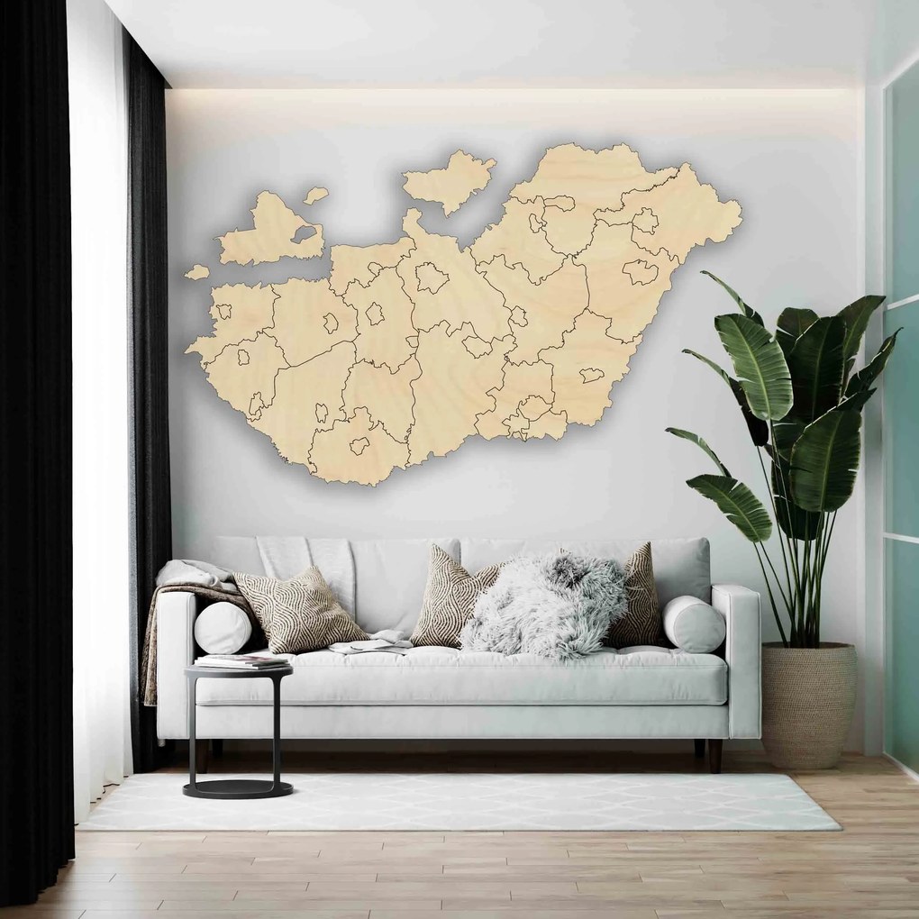 SENTOP | Drevená nástenná mapa Maďarsko - 40 dielikov | SENTOP M005