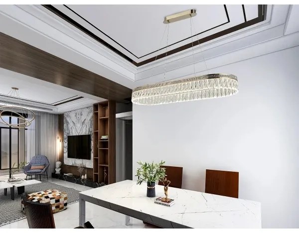 LED stmievateľný krištáľový luster na lanku THALIA LED/50W/230V 3000-6000K + diaľkový ovládač