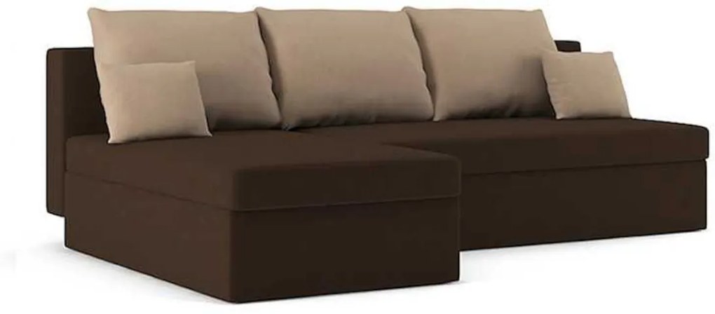 Rohová rozkladacia sedačka HAKAM, 200x75x140,haiti 5/haiti 3,ľavá