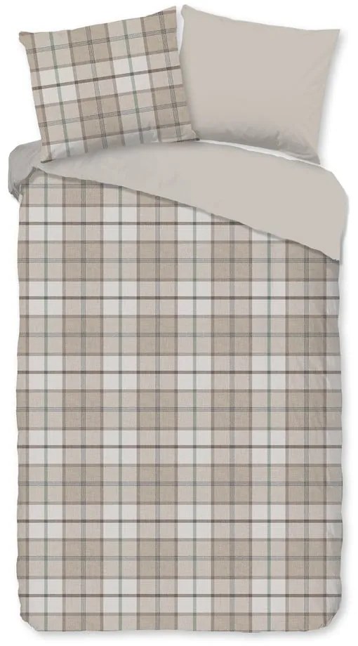 Svetlohnedé predĺžené flanelové obliečky na dvojlôžko 200x220 cm Bernardus – Good Morning