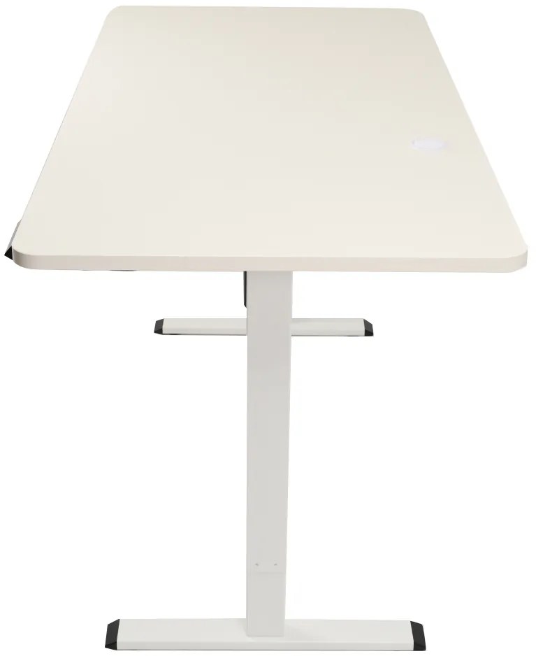 Výškovo nastaviteľný elektrický stôl BestBerg BBAT-14WW / rozmer 140x70 cm / výška 93,4-125,4 cm / biely