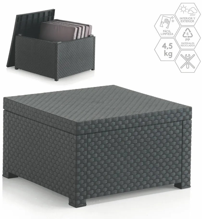 Záhradný odkladací stolík z umelého ratanu 56x56 cm – Juinsa