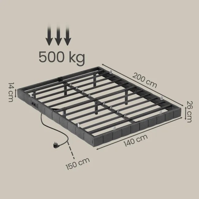 Manželská posteľ s LED podsvietením 140x200cm RMBB35164G101