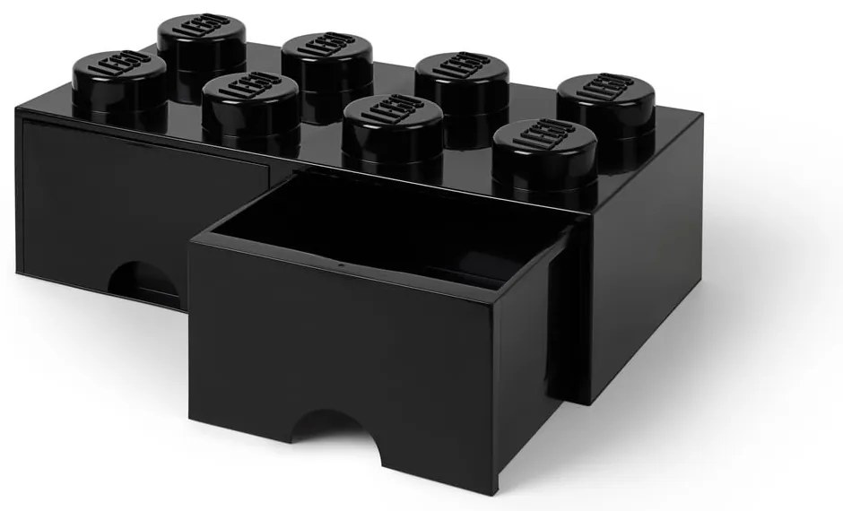 Čierny úložný box s dvoma zásuvkami LEGO®