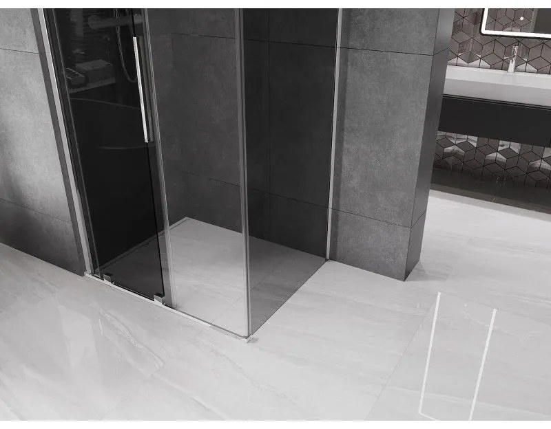 Mexen Velar, sprchový kút s posuvnými dverami 130 x 90 cm, 8mm šedé sklo, chrómová, 871-130-090-41-01
