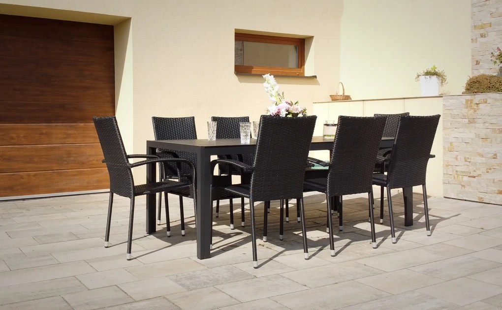 Záhradný jedálenský set Viking XL + 8x ratanová stolička Paris