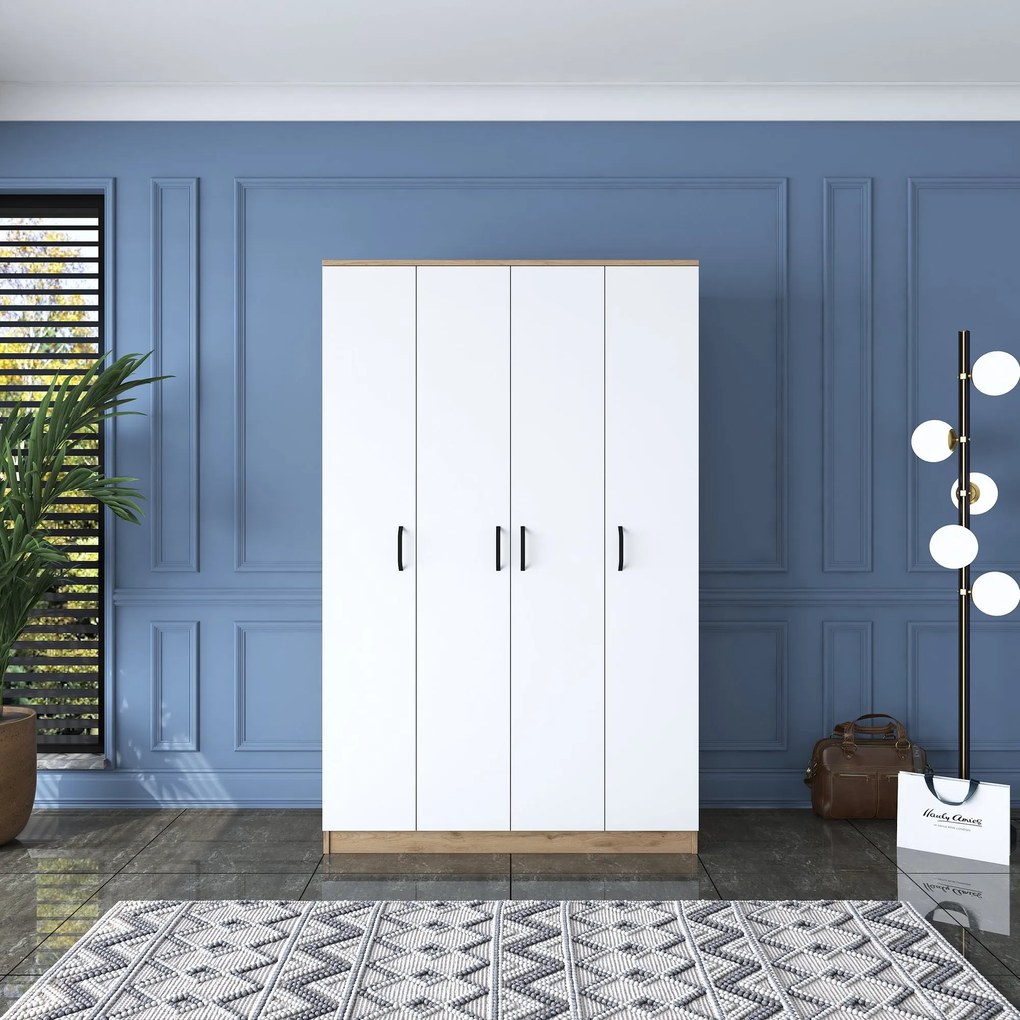 Šatníková skriňa BA 116 120 cm orech/biela