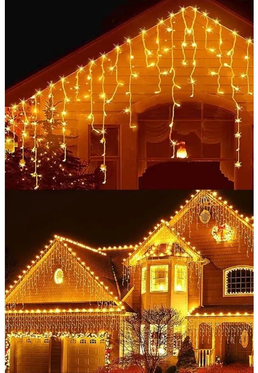 Vianočné svetielka LED záclona FLASH teplá biela 300 LED