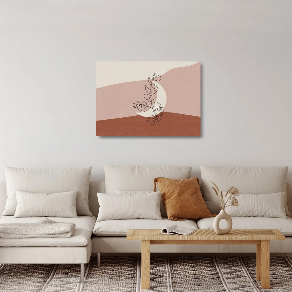 Sklenený obraz - Boho listy N⁰2 (70x50 cm)