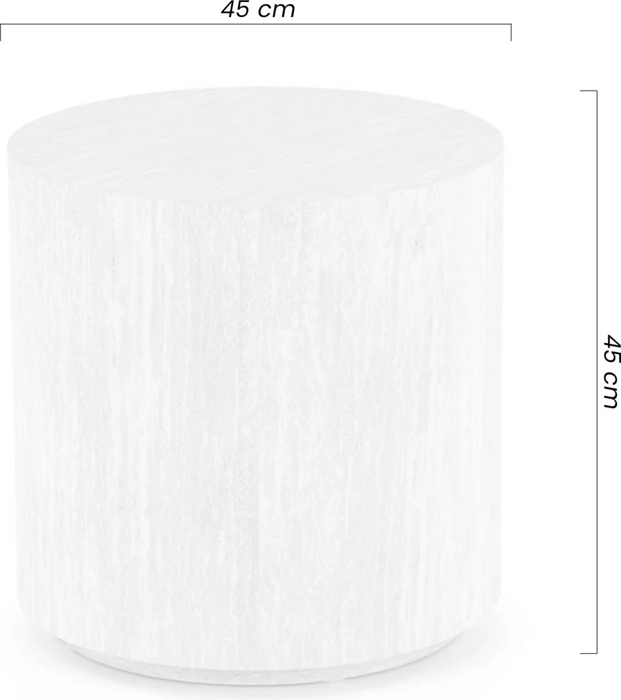 Kombinácia okrúhlych konferenčných stolíkov Novula 60 a 45 cm - travertín