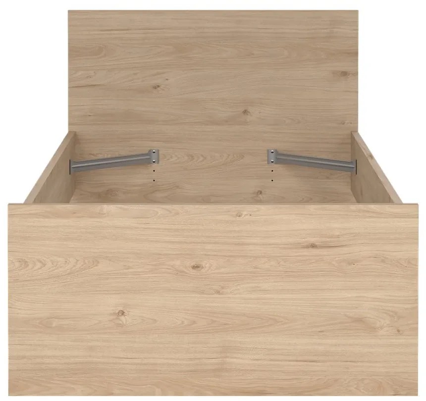 Jednolôžková posteľ v dekore duba v prírodnej farbe 90x190 cm Naia – Tvilum