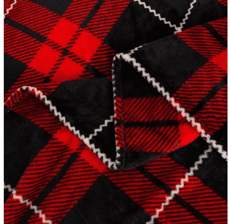 Mikroplyšová deka ALBURY, červená Rozmer: 160 x 200 cm