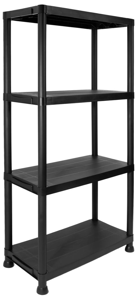 JAKS ČIERNY PLASTOVÝ REGÁL 4 POLICE IRVING 131X61X31CM