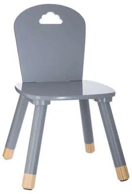 Detská stolička šedá, drevo borovica + mdf, 32x32x50 cm
