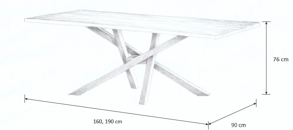 Wooded Jedálenský stôl Victoria z masívu DUB 190x90x76cm