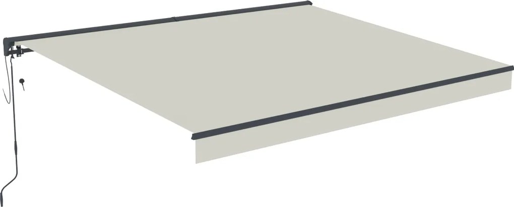 Elektrická markíza s LED osvetlením BestBerg BBSU-EL395BG / 395 × 300 cm / béžová