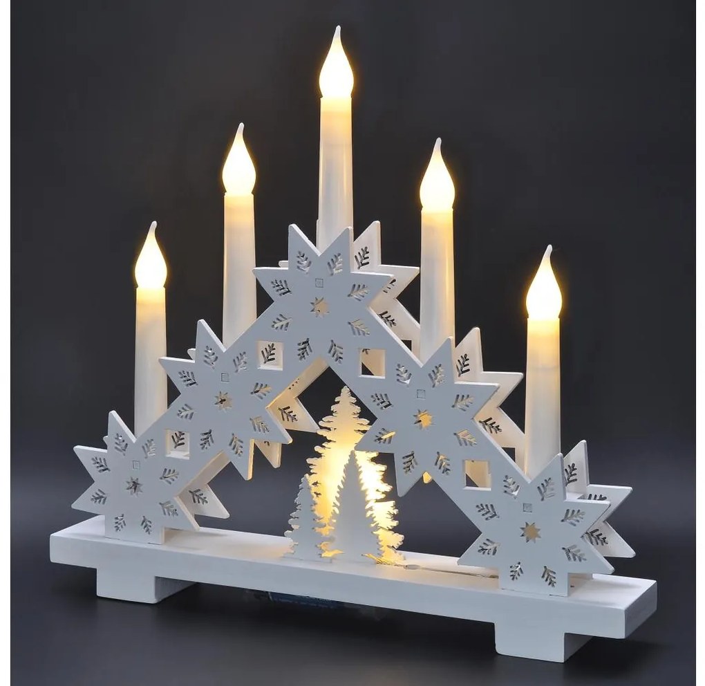 Solight 1v265 - LED Vianočný svietnik 5xLED/2xAA teplá biela