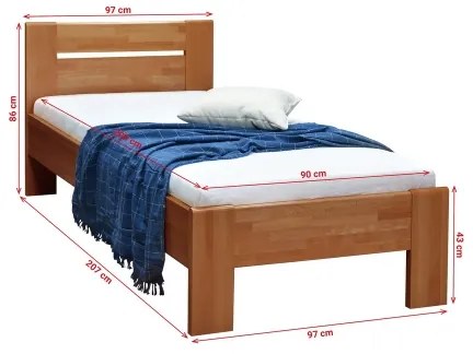 Jednolôžková posteľ AMBER 90x200 cm orech