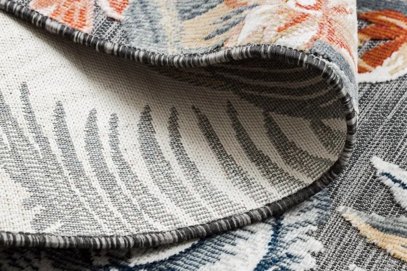 Dywany Łuszczów, Kusový koberec Botanic 65262 flowers black – na von aj na doma, 137x190, viacfarebná, chodba / predsieň