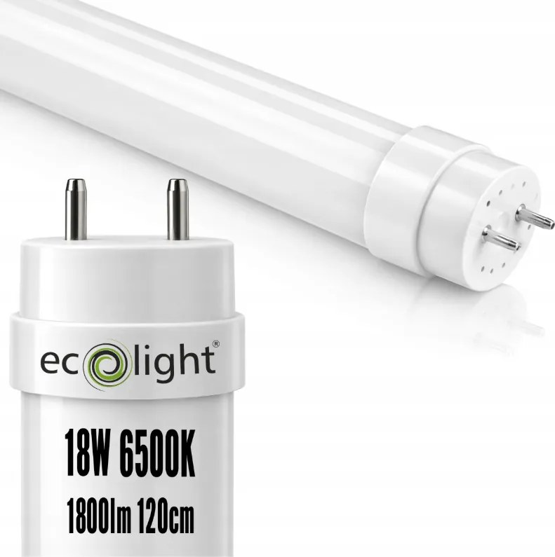 4x LED trubicové svetlo 120cm 18W 6500K 1800lm T8 G13 - studená biela