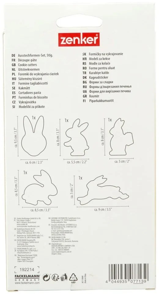 Súprava 5 veľkonočných vykrajovadiel Zenker Easter